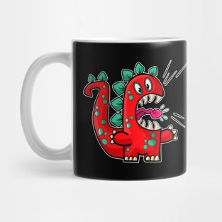 Red Dino Roaring Mug